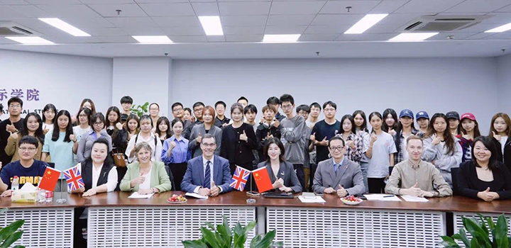 Prof Steven McGuire (front row, fourth from left) with staff and students from the Communications University of China, Nanjing, and other representatives from UEA