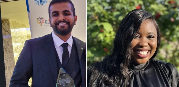 School of Social Work award winners Aravind Satheesh (left) and Tosin Sofowora (right)