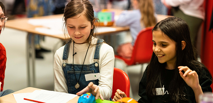 Two students playing and learning at the IntoUniversity Great Yarmouth centre