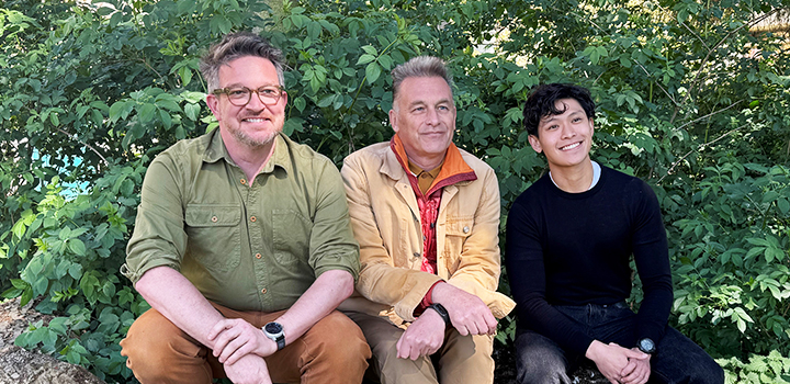 L-R: Prof Ben Garrod, Chris Packham,  Dr Gab Astora