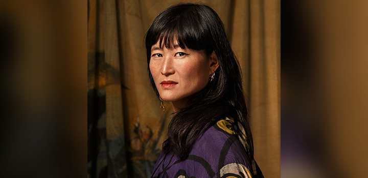 An image of Danish author Eva Tind looking at the camera