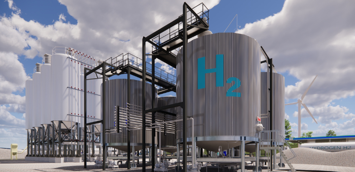 A picture of containers labelled as containing hydrogen