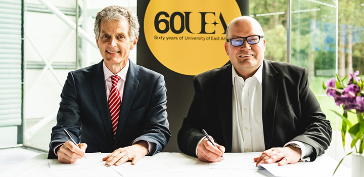 L-R: Prof David Maguire, Vice Chancellor of the University of East Anglia and Darren Henley CBE, Chief Executive of Arts Council England