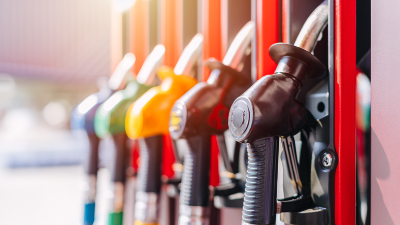 Colourful petrol pumps