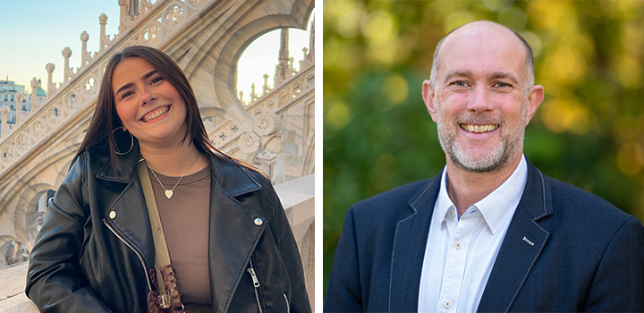 L-R: Eve Piercey, School Administrator in the Faculty of Science and Nick Green, Nick Green, Head of Employee Apprenticeships and Early Careers at UEA