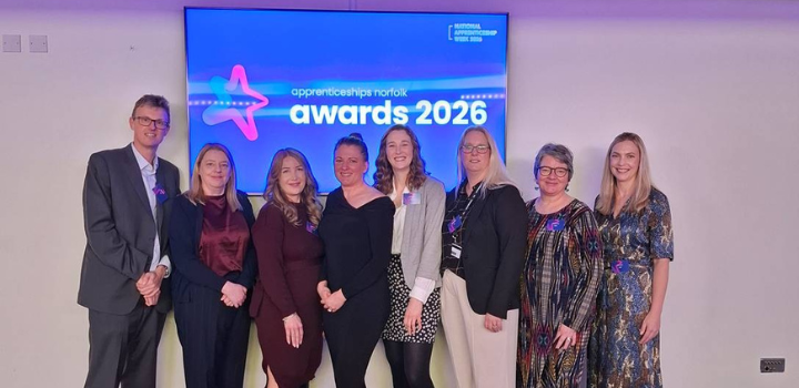 Louise Woods, Rebekah Girling and Zoe Mutty at the Apprenticeships Norfolk Awards