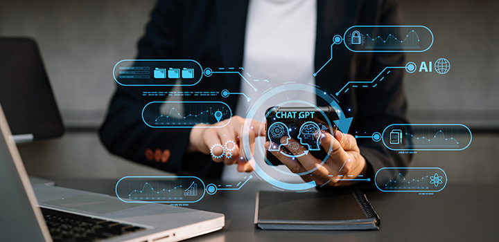 Person typing into a mobile phone