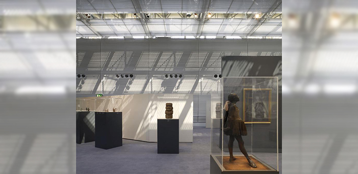 Artworks in a museum gallery