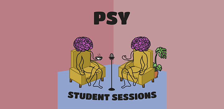 A logo featuring two brains sat on chairs