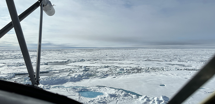 View from an airplane over the Arctic.