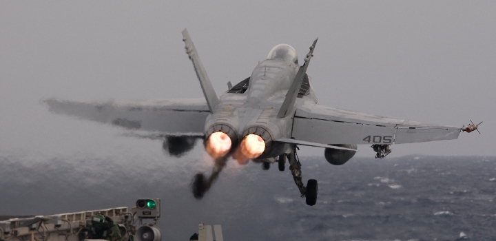 US air force aircraft taking off