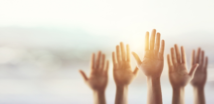 hands raised