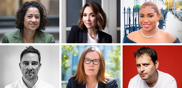 Clockwise from top left: Samira Ahmed; Myleene Klass; Fiona Igwe; Adam Kay (credit: Charlie Clift); Dame Sarah Gilbert (credit: John Cairns/University of Oxford); Simon Thomas (credit: Jonny Barratt)