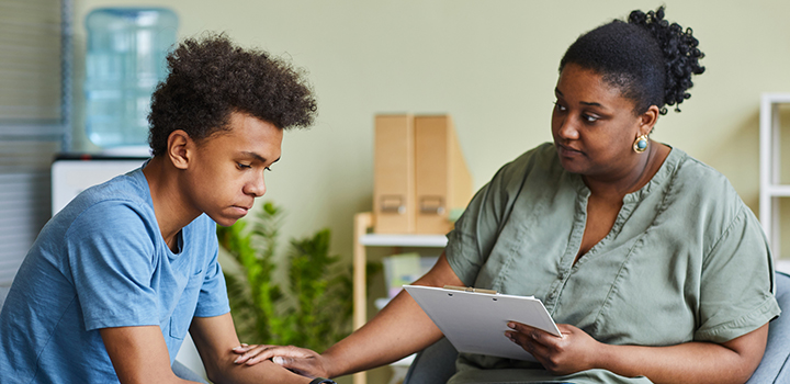 A child receiving therapy.