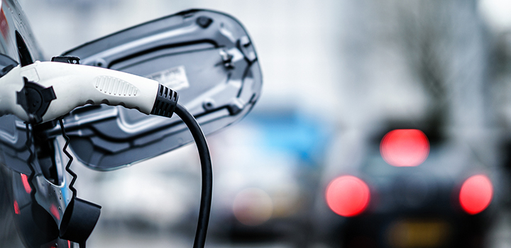 An electric vehicle charging.