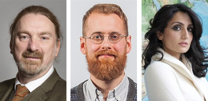 (L-R) Chris Law MP, Dr Martin Scott, Renu Mehta