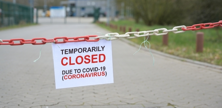 closed sign across road