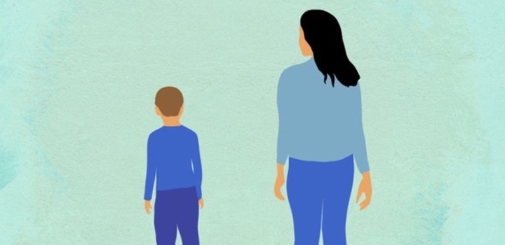 illustration of woman and child