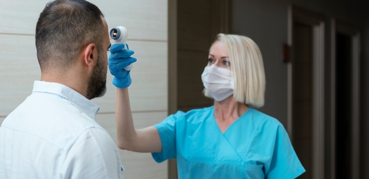 health worker temperature test