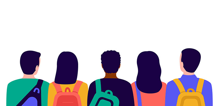 Graphic of students